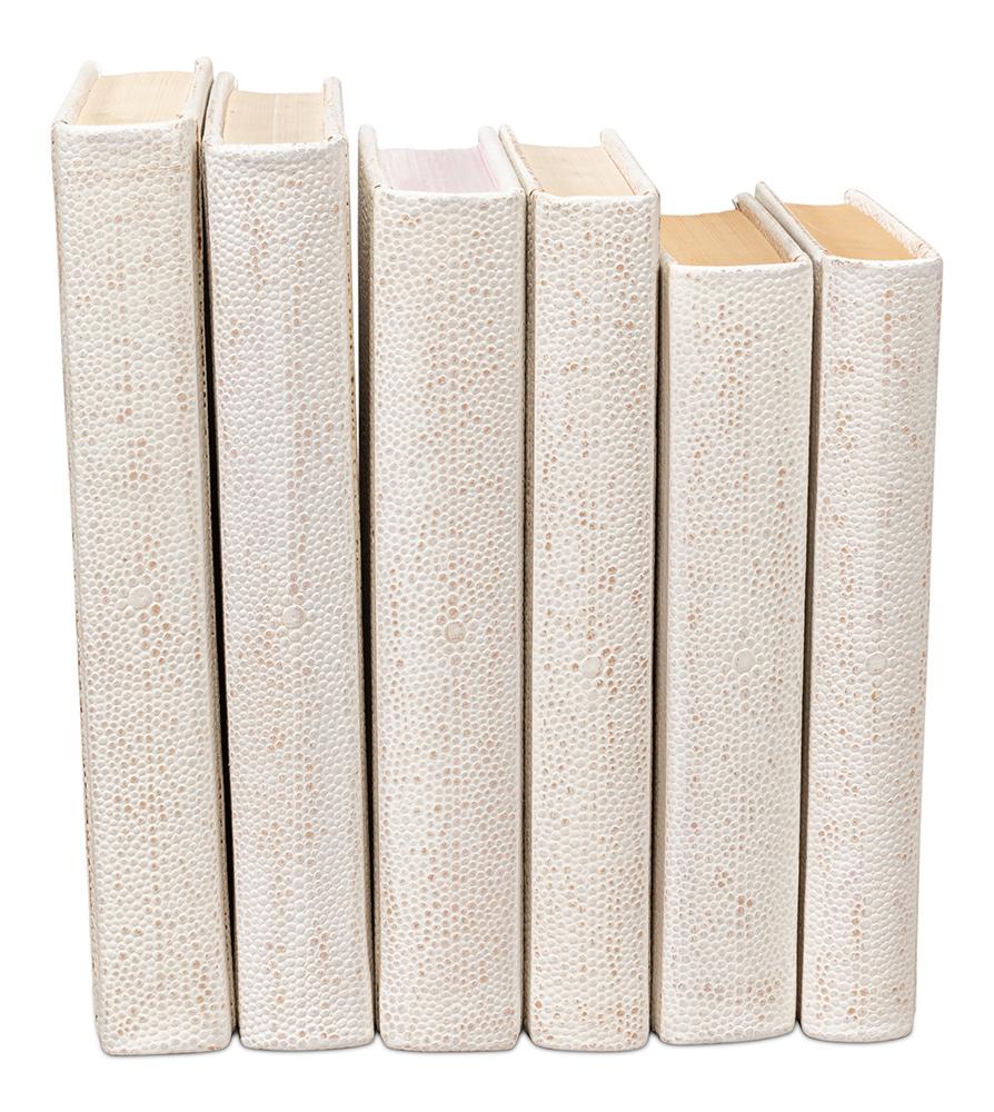 Sarreid Ltd - Shagreen Books, Set Of 12, Osprey White - 54077-4 veiw 3