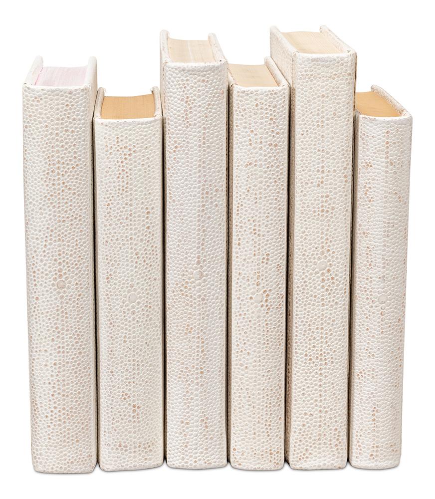 Sarreid Ltd - Shagreen Books, Set Of 12, Osprey White - 54077-4 veiw 4