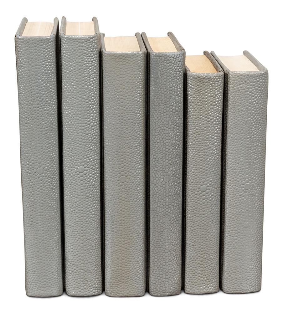 Sarreid Ltd - Shagreen Books, Set Of 12, Storm Grey - 54077-2 veiw 3