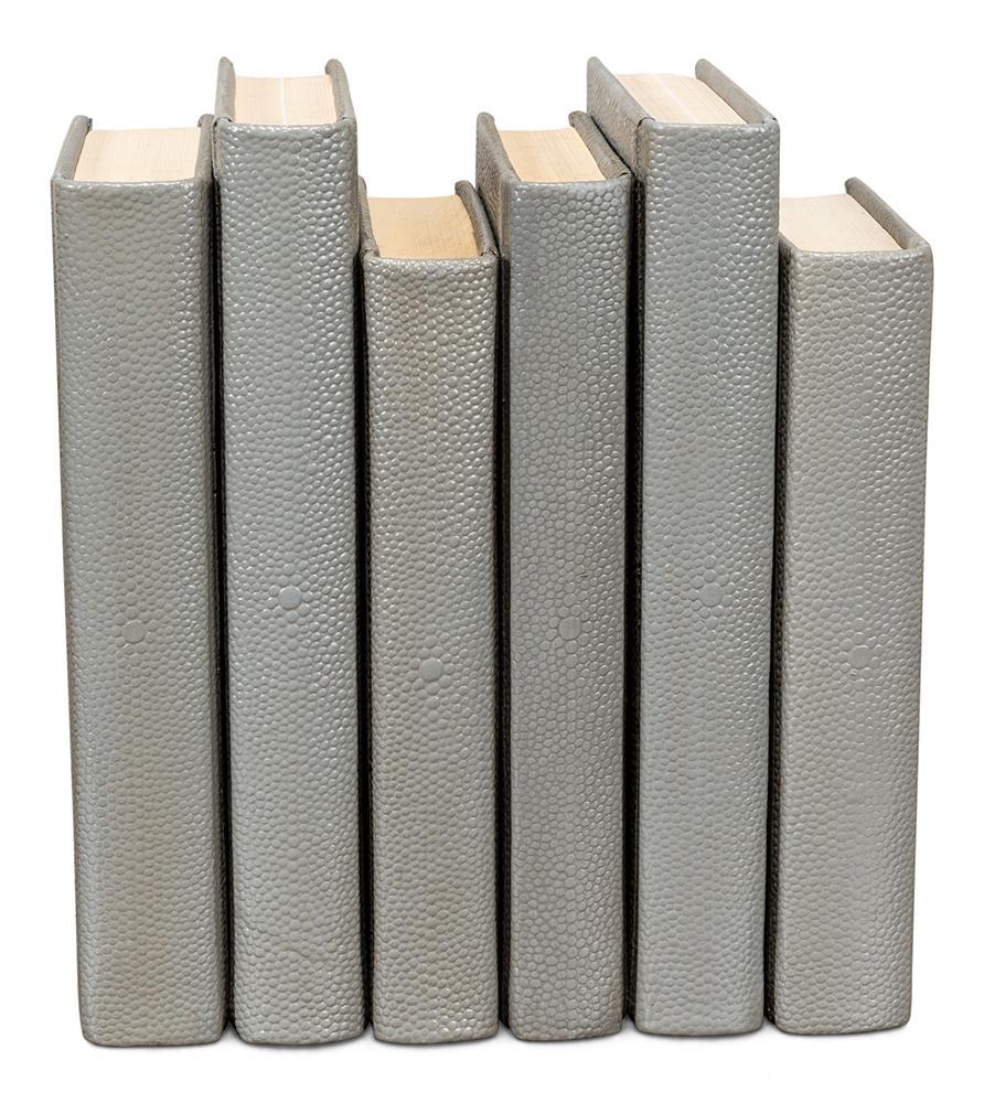 Sarreid Ltd - Shagreen Books, Set Of 12, Storm Grey - 54077-2 veiw 4