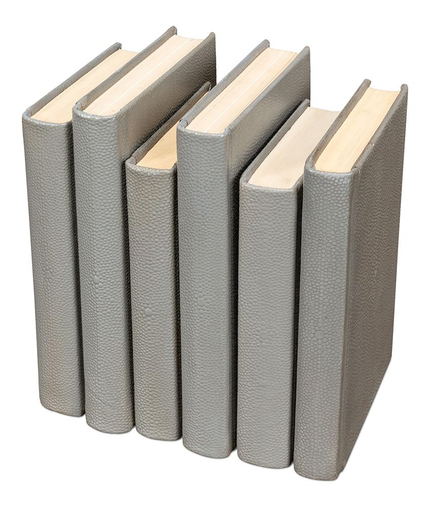 Sarreid Ltd - Shagreen Books, Set Of 12, Storm Grey - 54077-2 veiw 5