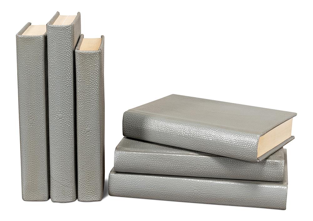 Sarreid Ltd - Shagreen Books, Set Of 12, Storm Grey - 54077-2 veiw 6
