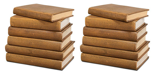 Sarreid Ltd - Shagreen Books, Set Of 12, Tawny Brown - 54077-5 veiw 1
