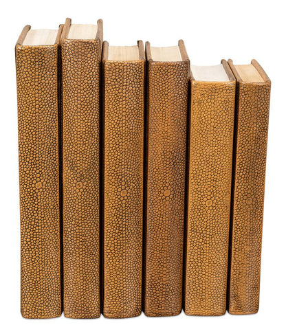 Sarreid Ltd - Shagreen Books, Set Of 12, Tawny Brown - 54077-5 veiw 3