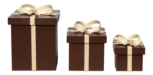 Sarreid Ltd - Ferrell Leather Holiday Boxes,S/3,Choco - 54029 veiw 2