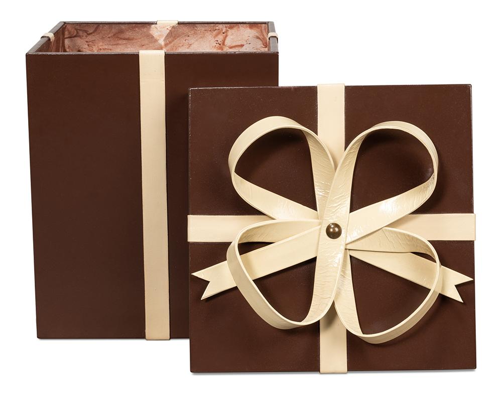 Sarreid Ltd - Ferrell Leather Holiday Boxes,S/3,Choco - 54029 veiw 7