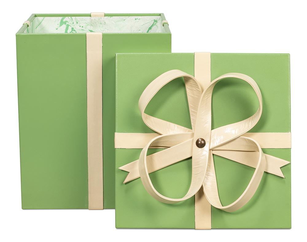 Sarreid Ltd - Ferrell Leather Holiday Boxes,S/3,Green - 54028 veiw 7