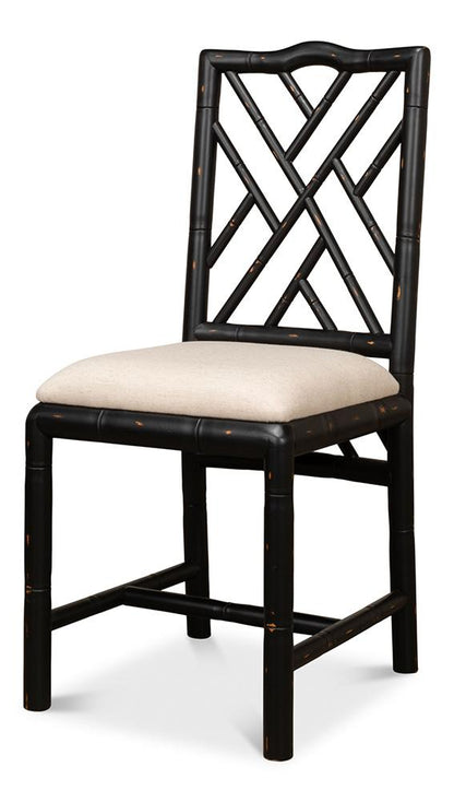 Sarreid Ltd - Brighton Bamboo Side Chair,Black (Set of 2) - 27191 veiw 1