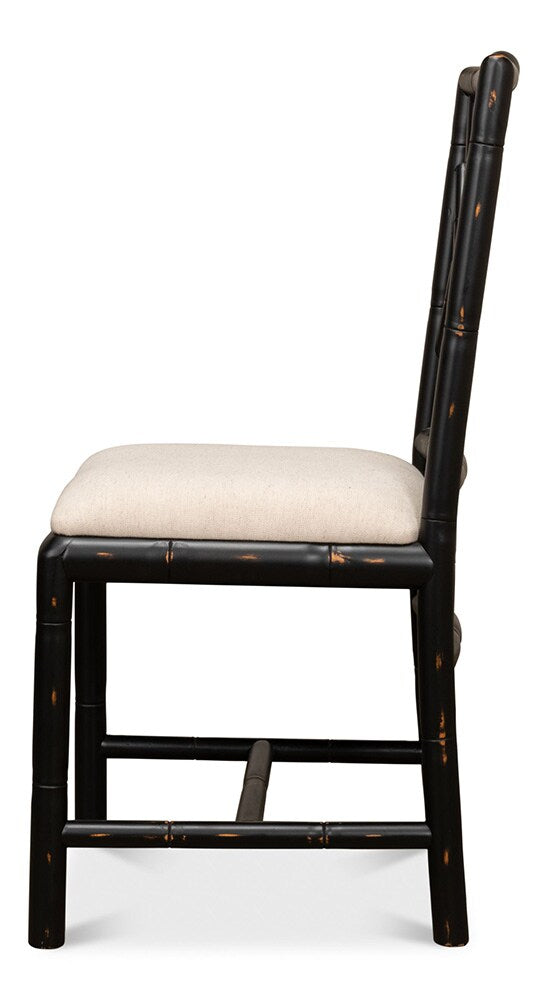 Sarreid Ltd - Brighton Bamboo Side Chair,Black (Set of 2) - 27191 veiw 5