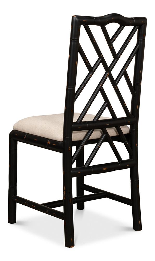 Sarreid Ltd - Brighton Bamboo Side Chair,Black (Set of 2) - 27191 veiw 8