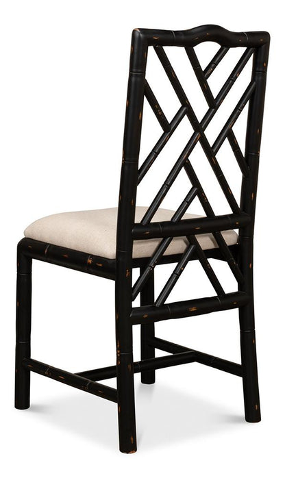 Sarreid Ltd - Brighton Bamboo Side Chair,Black (Set of 2) - 27191 veiw 8