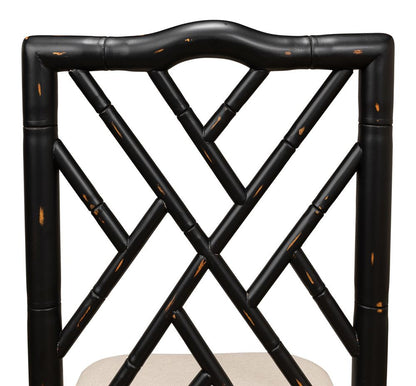 Sarreid Ltd - Brighton Bamboo Side Chair,Black (Set of 2) - 27191 veiw 10