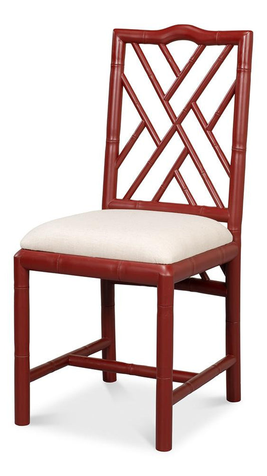 Sarreid Ltd - Brighton Bamboo Side Chair, Red (Set of 2) - 29619 veiw 1