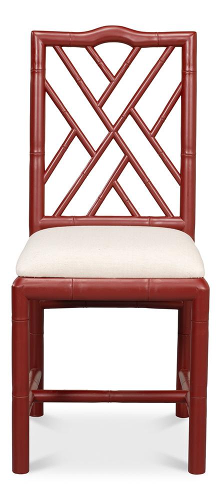 Sarreid Ltd - Brighton Bamboo Side Chair, Red (Set of 2) - 29619 veiw 2