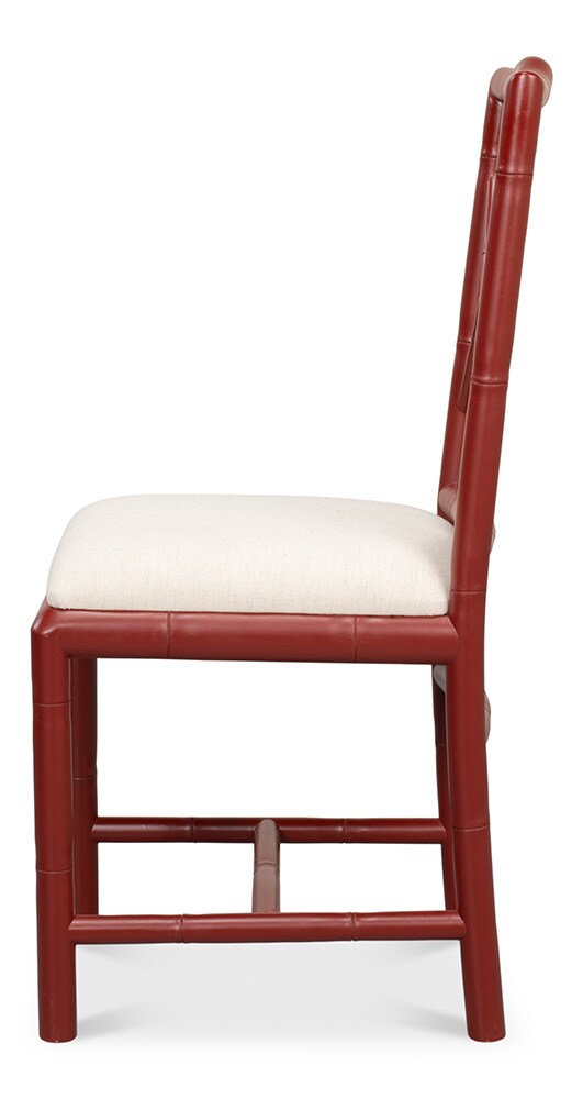 Sarreid Ltd - Brighton Bamboo Side Chair, Red (Set of 2) - 29619 veiw 3