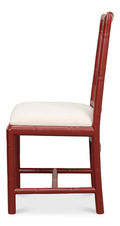 Sarreid Ltd - Brighton Bamboo Side Chair, Red (Set of 2) - 29619 veiw 3