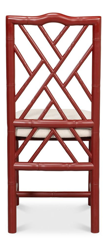 Sarreid Ltd - Brighton Bamboo Side Chair, Red (Set of 2) - 29619 veiw 4