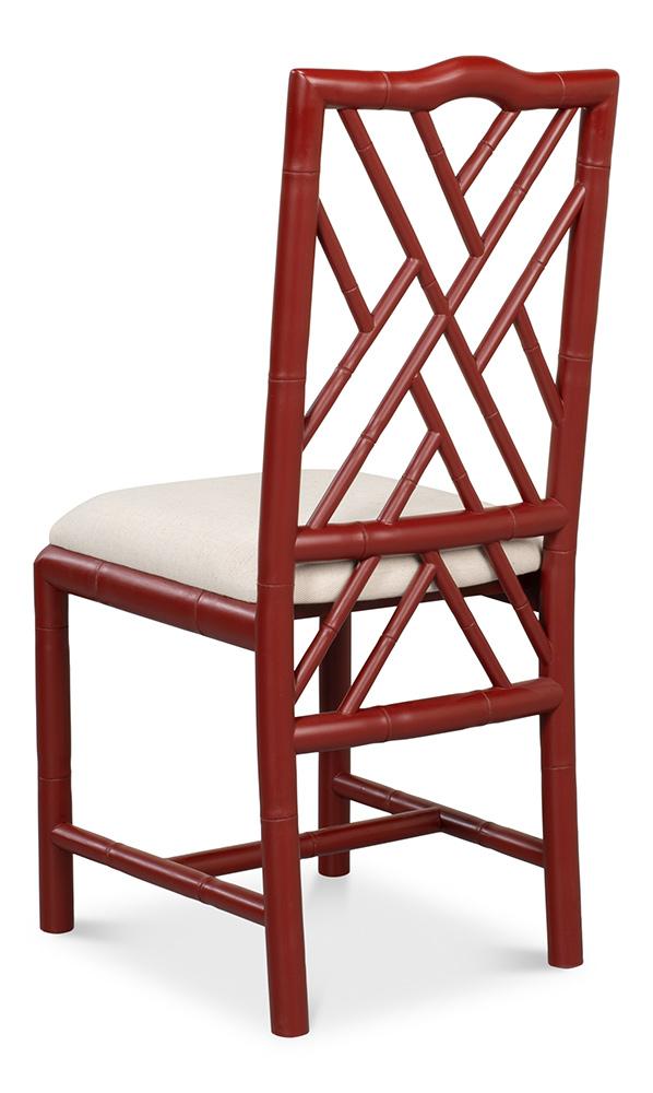 Sarreid Ltd - Brighton Bamboo Side Chair, Red (Set of 2) - 29619 veiw 5