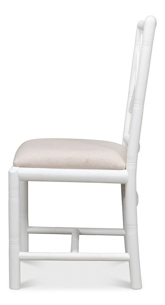 Sarreid Ltd - Brighton Bamboo Side Chair, White (Set of 2) - 53705 veiw 3