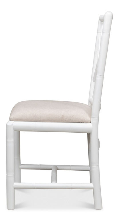 Sarreid Ltd - Brighton Bamboo Side Chair, White (Set of 2) - 53705 veiw 3