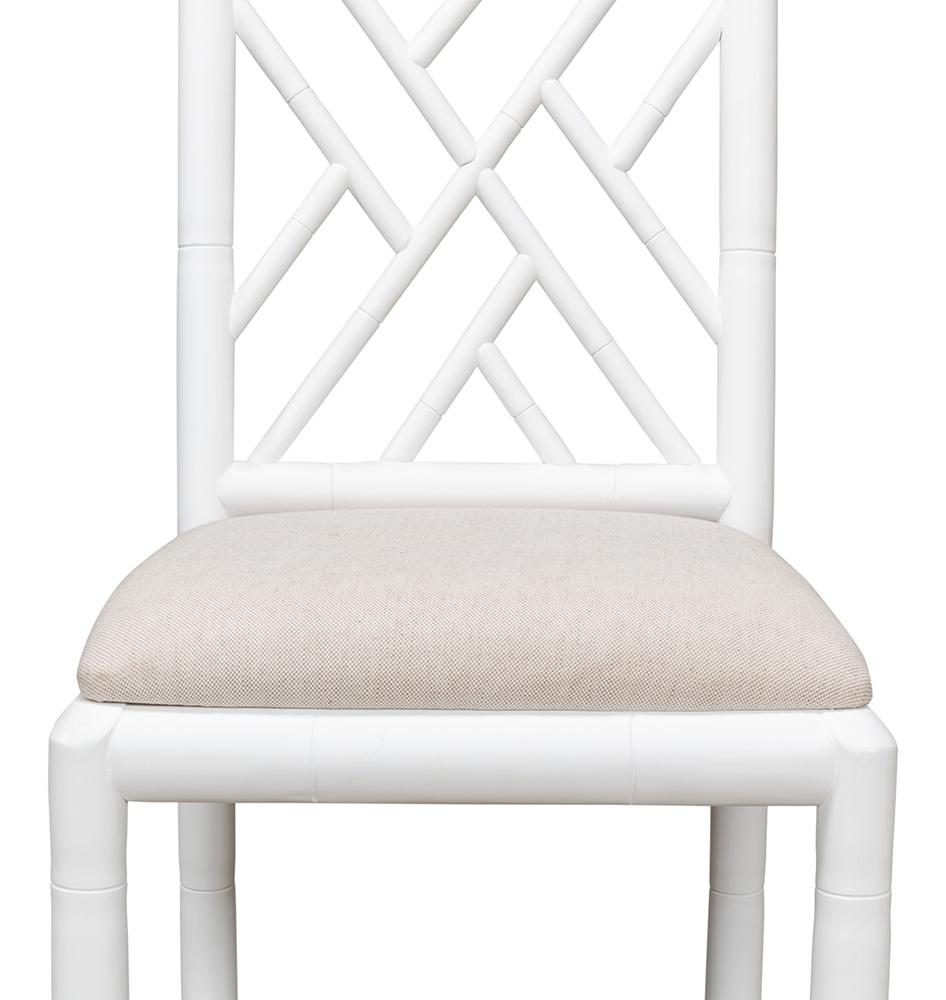 Sarreid Ltd - Brighton Bamboo Side Chair, White (Set of 2) - 53705 veiw 6