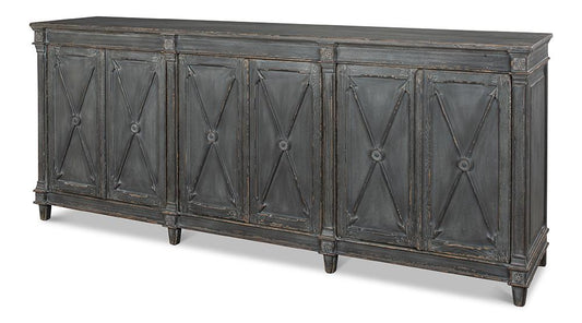 Sarreid Ltd - Marksman Sideboard, Concrete Grey - 40771 veiw 1