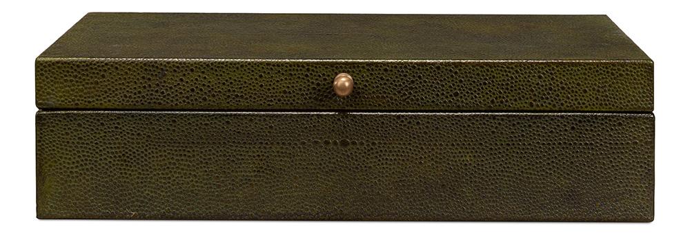 Sarreid Ltd - Gatsburg Shagreen Box, Leaf, Set Of 2 - 54078-3 veiw 2