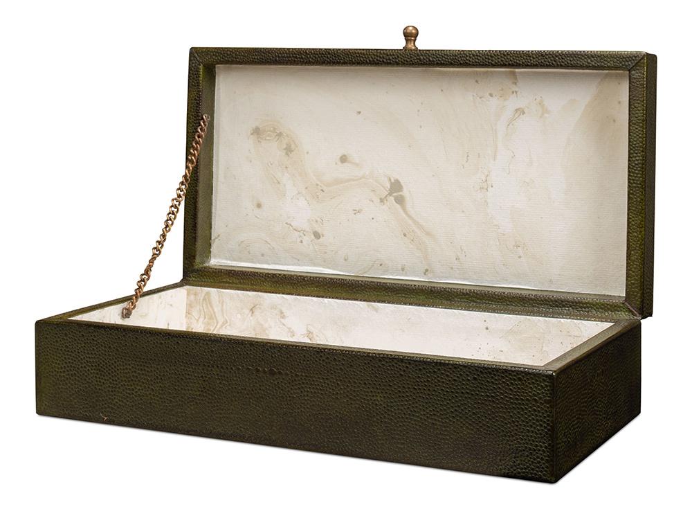 Sarreid Ltd - Gatsburg Shagreen Box, Leaf, Set Of 2 - 54078-3 veiw 3