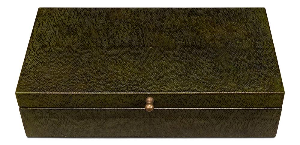 Sarreid Ltd - Gatsburg Shagreen Box, Leaf, Set Of 2 - 54078-3 veiw 4