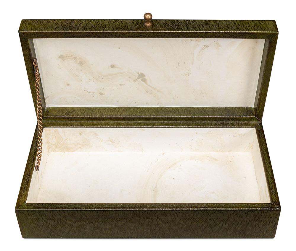 Sarreid Ltd - Gatsburg Shagreen Box, Leaf, Set Of 2 - 54078-3 veiw 5
