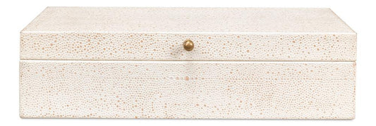 Sarreid Ltd - Gatsburg Shagreen Box,Osprey White, S/2 - 54078-4 veiw 2