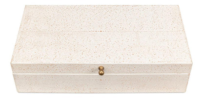 Sarreid Ltd - Gatsburg Shagreen Box,Osprey White, S/2 - 54078-4 veiw 4