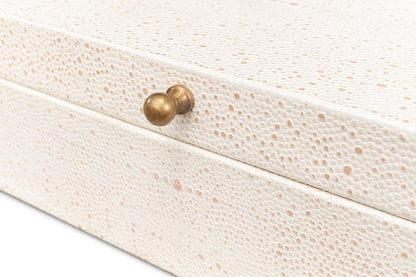 Sarreid Ltd - Gatsburg Shagreen Box,Osprey White, S/2 - 54078-4 veiw 6