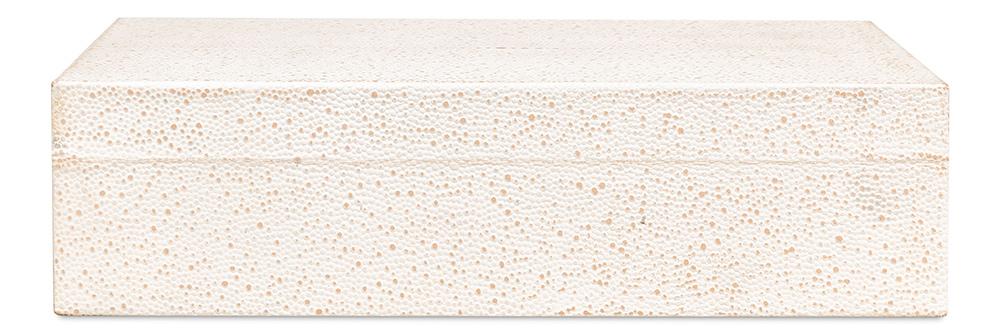 Sarreid Ltd - Gatsburg Shagreen Box,Osprey White, S/2 - 54078-4 veiw 7