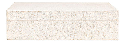 Sarreid Ltd - Gatsburg Shagreen Box,Osprey White, S/2 - 54078-4 veiw 7