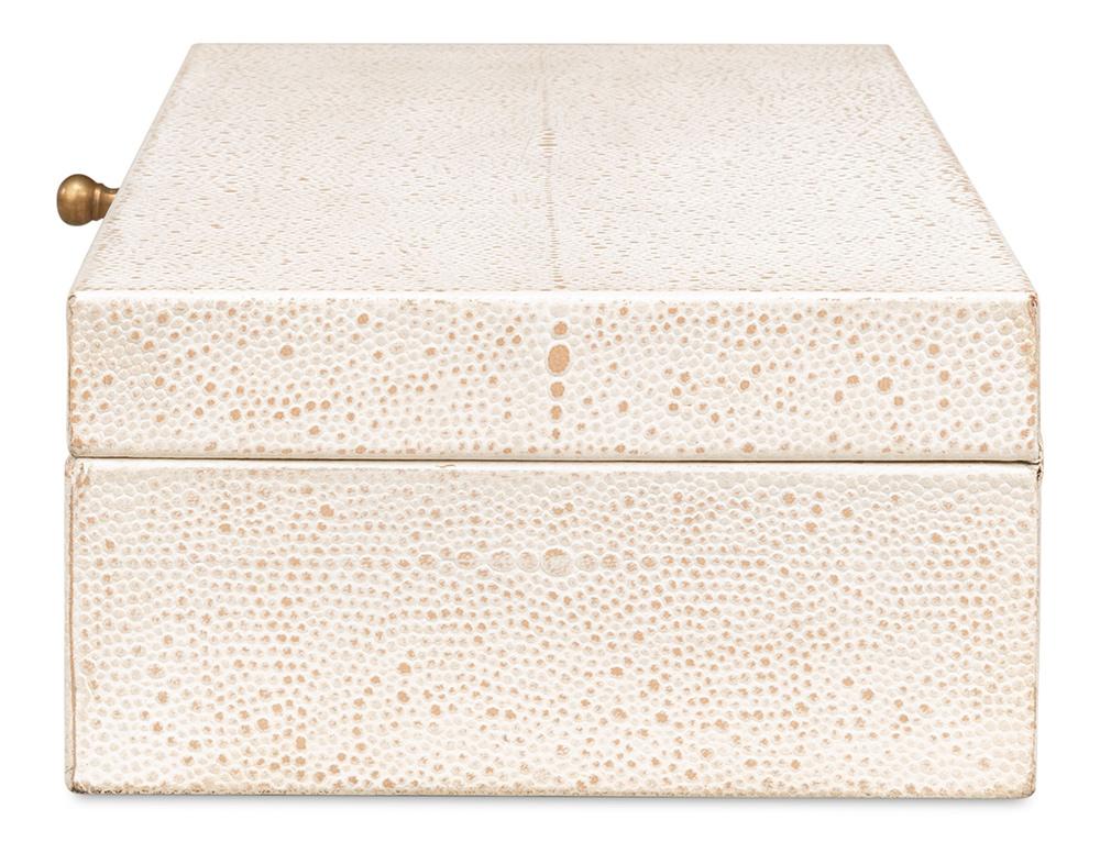Sarreid Ltd - Gatsburg Shagreen Box,Osprey White, S/2 - 54078-4 veiw 8