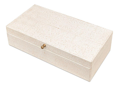 Sarreid Ltd - Gatsburg Shagreen Box,Osprey White, S/2 - 54078-4 veiw 9
