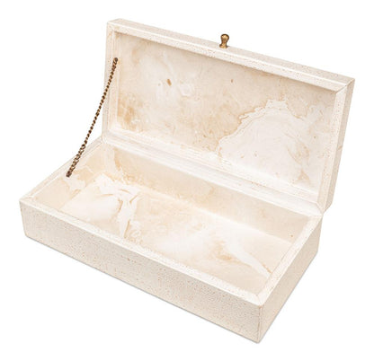 Sarreid Ltd - Gatsburg Shagreen Box,Osprey White, S/2 - 54078-4 veiw 10