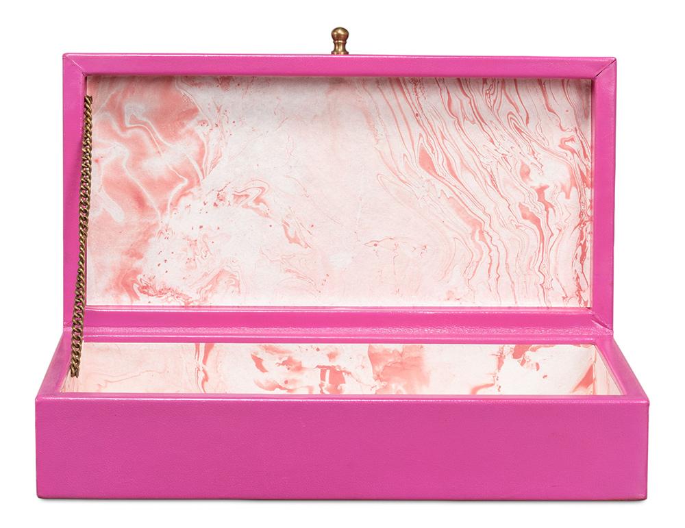 Sarreid Ltd - Gatsburg Shagreen Box, Pink, Set Of 2 - 54078-PINK veiw 3