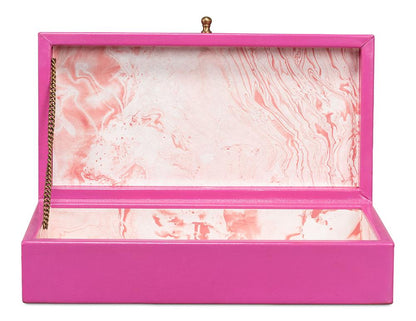 Sarreid Ltd - Gatsburg Shagreen Box, Pink, Set Of 2 - 54078-PINK veiw 3
