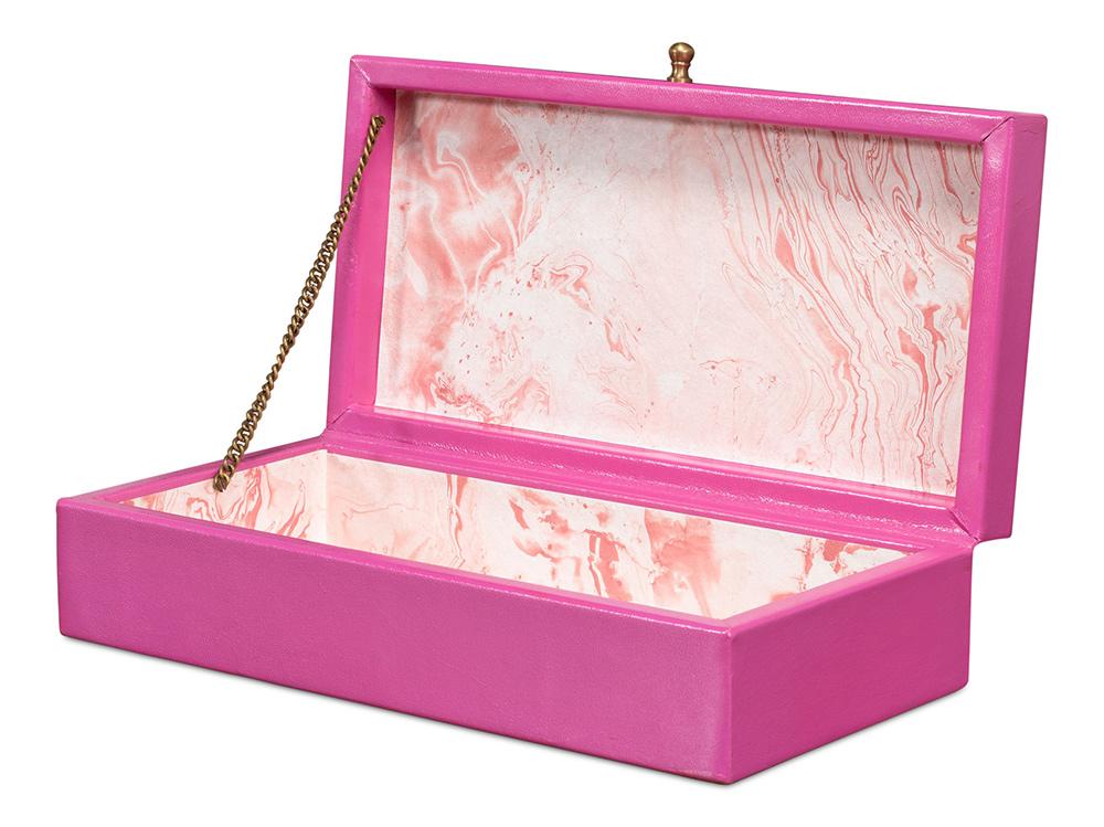 Sarreid Ltd - Gatsburg Shagreen Box, Pink, Set Of 2 - 54078-PINK veiw 4