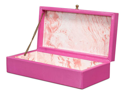 Sarreid Ltd - Gatsburg Shagreen Box, Pink, Set Of 2 - 54078-PINK veiw 4