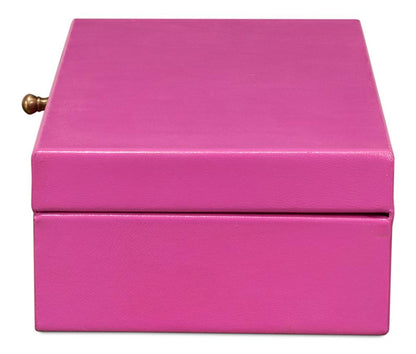 Sarreid Ltd - Gatsburg Shagreen Box, Pink, Set Of 2 - 54078-PINK veiw 8
