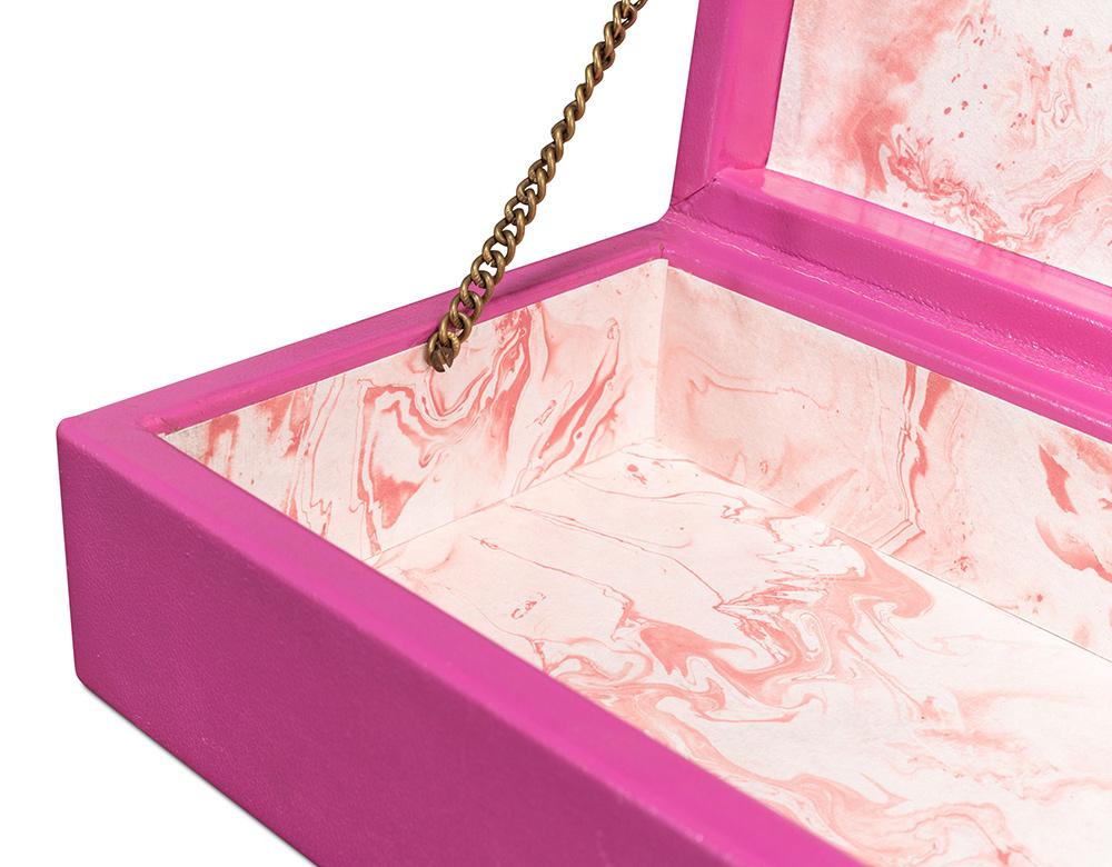 Sarreid Ltd - Gatsburg Shagreen Box, Pink, Set Of 2 - 54078-PINK veiw 12