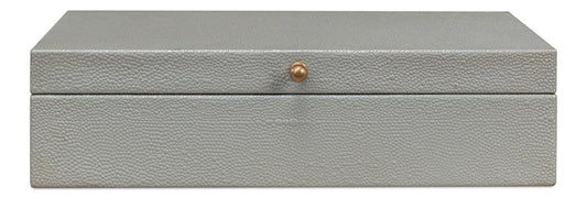 Sarreid Ltd - Gatsburg Shagreen Box, Storm Grey, S/2 - 54078-2 veiw 2