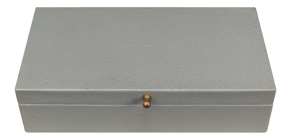 Sarreid Ltd - Gatsburg Shagreen Box, Storm Grey, S/2 - 54078-2 veiw 4