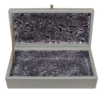 Sarreid Ltd - Gatsburg Shagreen Box, Storm Grey, S/2 - 54078-2 veiw 5