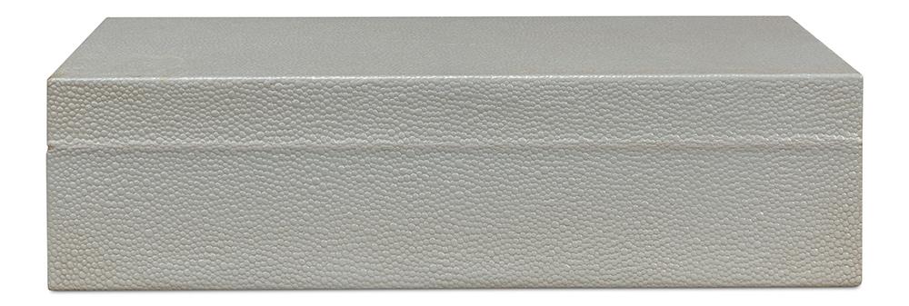 Sarreid Ltd - Gatsburg Shagreen Box, Storm Grey, S/2 - 54078-2 veiw 7