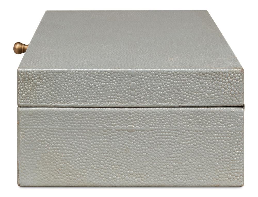 Sarreid Ltd - Gatsburg Shagreen Box, Storm Grey, S/2 - 54078-2 veiw 8