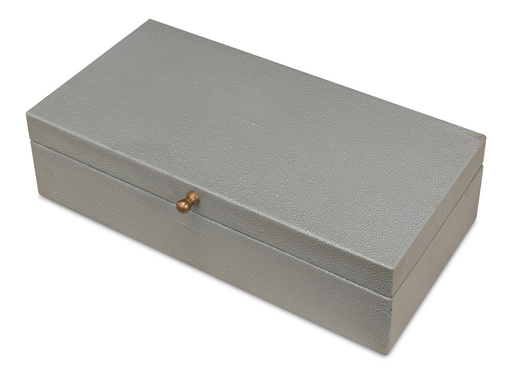 Sarreid Ltd - Gatsburg Shagreen Box, Storm Grey, S/2 - 54078-2 veiw 9
